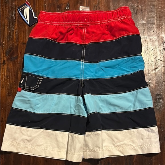 NAUTICA NEW BOYS RED BLUE SWIM TRUNKS SHORTS BATHING SUIT BEACH POOL SZ M 10 12 - Picture 4 of 6